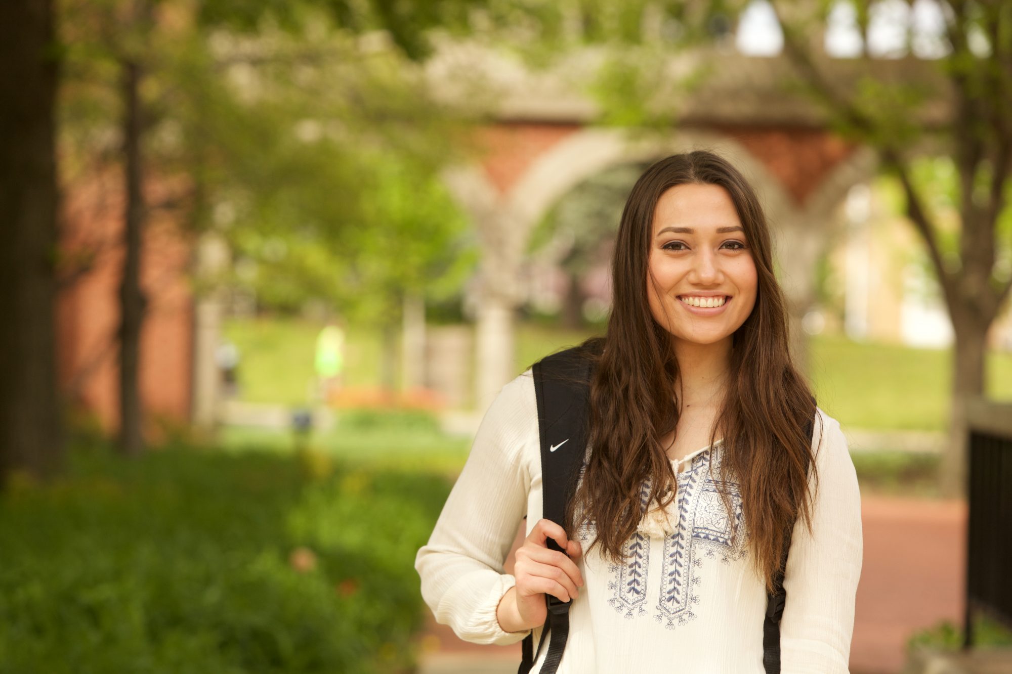 Student with backpack