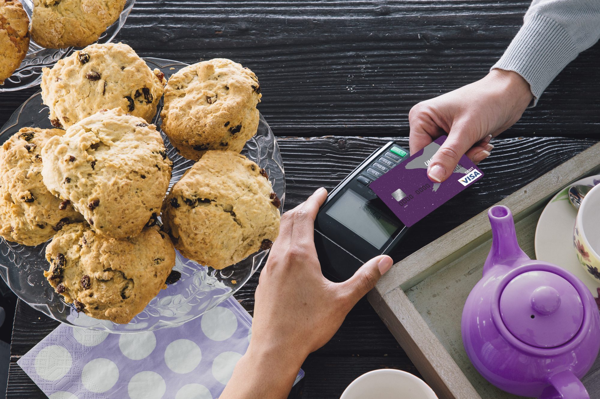 Customer using mobile wallet