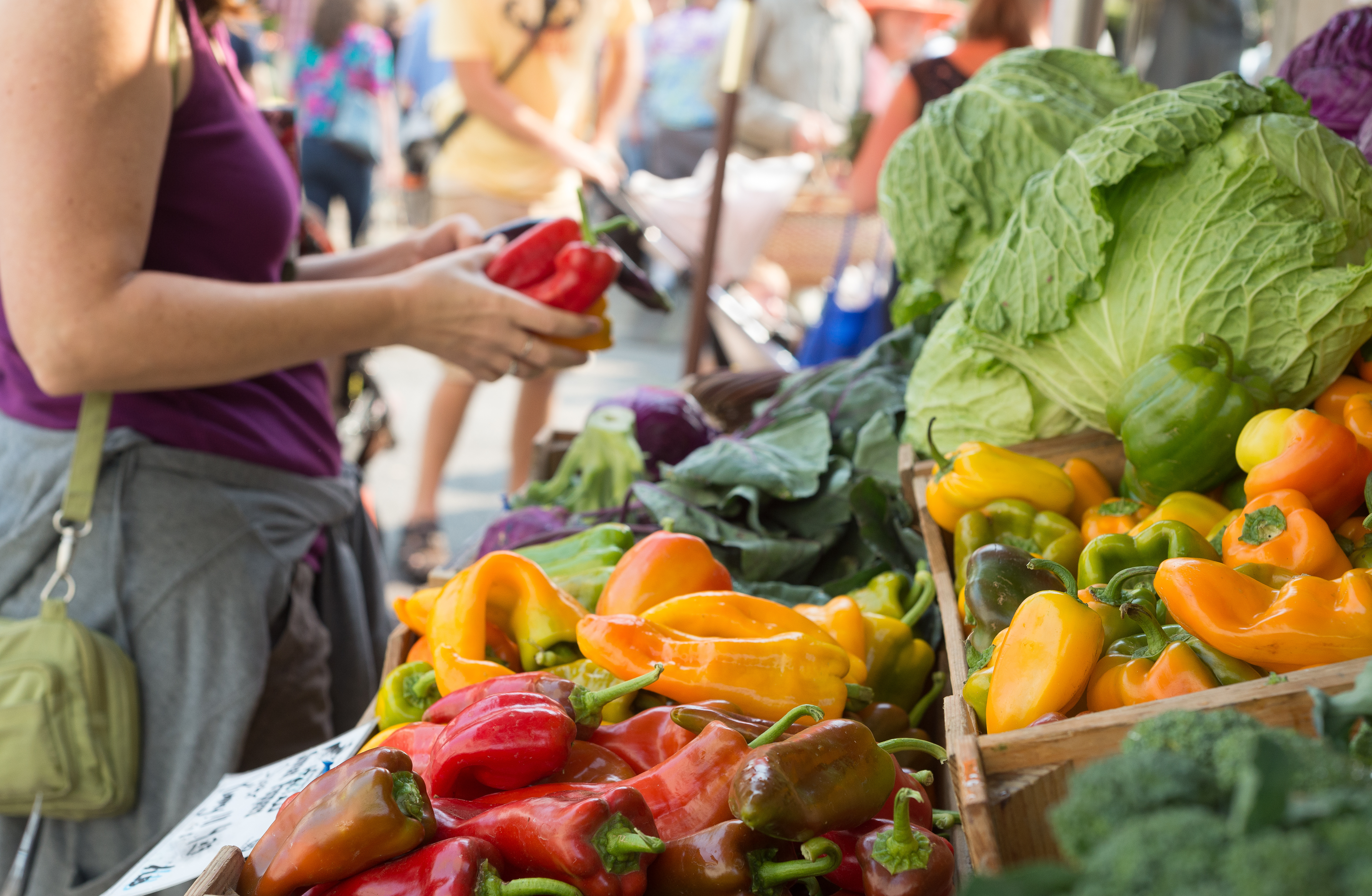 Woman shopping at farmers' market