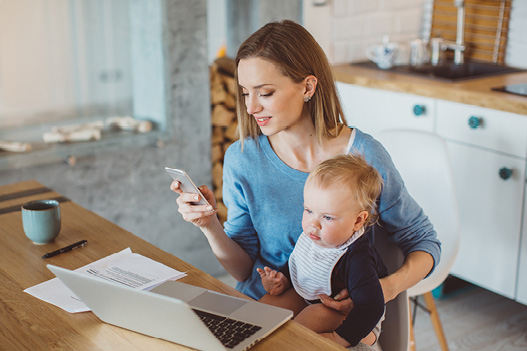 Woman using Zelle